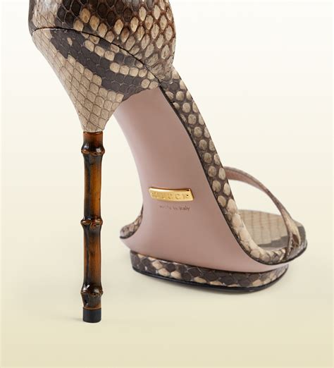 gucci bamboo heel sandals|gucci block heel pumps.